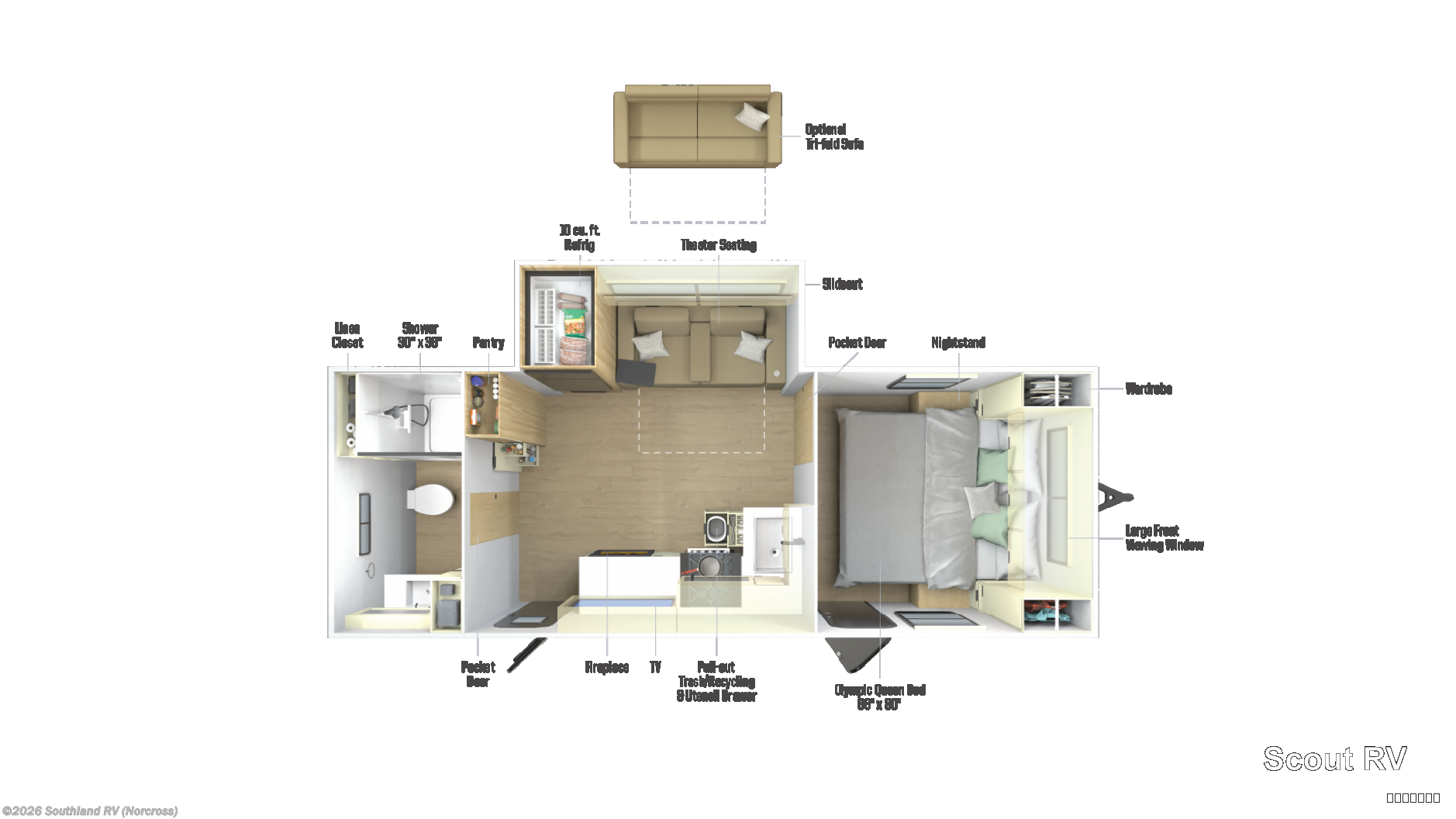2026 Winnebago Thrive 22RBS - New Travel Trailer For Sale by Southland RV in Norcross, Georgia