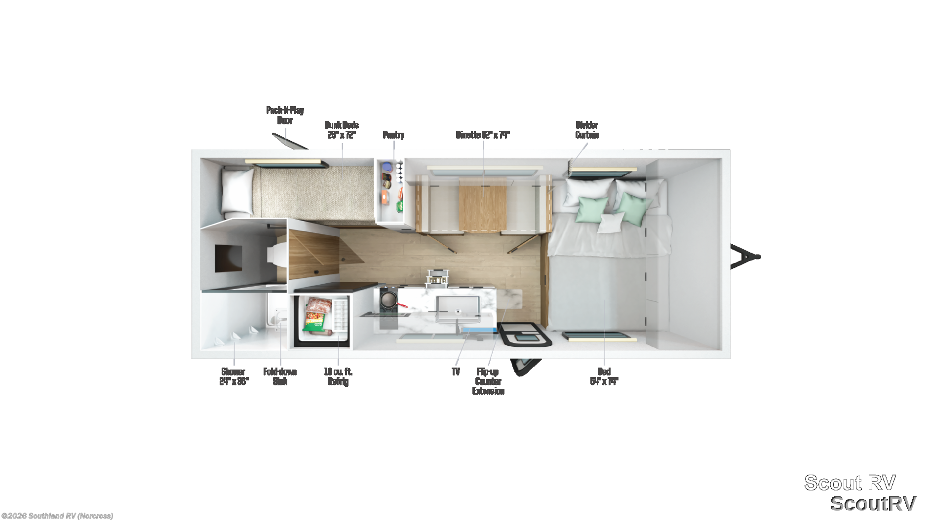 2027 Winnebago Micro Minnie 1800BH - New Travel Trailer For Sale by Southland RV in Norcross, Georgia