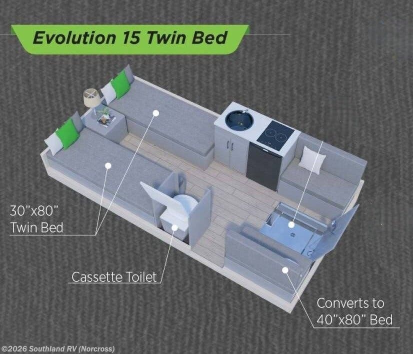 2027 Aliner Evolution 15 Twin - New Travel Trailer For Sale by Southland RV in Norcross, Georgia