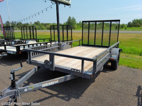 &lt;p&gt;This is Midsota&#39;s UT77 x 12 utility trailer. This high quality trailer is gray in color and has a GVWR of 2990#. The UT 77 x 14 series has an approximate payload of 1,600 lbs. This trailer comes with a HD rear ramp with spring assist and also has ATV side-load ramps.&amp;nbsp;&lt;/p&gt;
&lt;p&gt;&lt;span style=&quot;font-size: 16px;&quot;&gt;&lt;strong&gt;&lt;span style=&quot;font-family: verdana, geneva, sans-serif;&quot;&gt;&lt;span style=&quot;color: #222222;&quot;&gt;Standard Features&amp;nbsp; &amp;nbsp; &amp;nbsp; &amp;nbsp; &amp;nbsp; &amp;nbsp; &amp;nbsp; &amp;nbsp; &amp;nbsp;&amp;nbsp;&lt;/span&gt;&lt;/span&gt;&lt;/strong&gt;&lt;/span&gt; &amp;nbsp;&lt;/p&gt;
&lt;ul&gt;
&lt;li&gt;GVWR: 2990#&lt;/li&gt;
&lt;li&gt;3500# spring axles&amp;nbsp;&lt;/li&gt;
&lt;li&gt;15&#39; radial tires&lt;/li&gt;
&lt;li&gt;22&#39;&#39; Bed height&lt;/li&gt;
&lt;li&gt;12&#39;&#39; tall welded rail&lt;/li&gt;
&lt;li&gt;4&quot;x2&quot; Tube Frame&lt;/li&gt;
&lt;li&gt;2&quot;x2&quot;x3/16&quot; Angle Crossmembers&lt;/li&gt;
&lt;li&gt;Treated wood decking&lt;/li&gt;
&lt;li&gt;4 - 3 Hole Tie Downs&lt;/li&gt;
&lt;li&gt;Ramp folds into bed&lt;/li&gt;
&lt;li&gt;LED lights&lt;/li&gt;
&lt;li&gt;Spare tire mount&lt;/li&gt;
&lt;li&gt;2k A-Frame Jack&lt;/li&gt;
&lt;li&gt;2&#39;&#39; A-Frame coupler&lt;/li&gt;
&lt;li&gt;PPG Poly Paint and Primer&lt;/li&gt;
&lt;/ul&gt;
&lt;p&gt;&lt;span style=&quot;font-family: Verdana; font-size: 14.6667px;&quot;&gt;Please call or email us anytime with any questions.&lt;/span&gt;&lt;/p&gt;
&lt;p&gt;&lt;span style=&quot;font-family: Verdana; font-size: 14.6667px;&quot;&gt;Thank You&lt;/span&gt;&lt;/p&gt;
&lt;p&gt;&lt;span style=&quot;font-family: Verdana; font-size: 14.6667px;&quot;&gt;Pine River Sales 218-879-8865&lt;/span&gt;&lt;/p&gt;
&lt;p&gt;&lt;span style=&quot;font-family: Verdana; font-size: 14.6667px;&quot;&gt;pineriversales@msn.com&lt;/span&gt;&lt;/p&gt;
&lt;p&gt;&amp;nbsp;&lt;/p&gt;
&lt;p&gt;&lt;span style=&quot;font-family: Verdana; font-size: 14.6667px;&quot;&gt;*Disclaimer: All inventory, prices, and configurations are subject to prior sale and availability. Prices exclude tax, title, tags, governmental fees, and any finance charges (if applicable). Unless otherwise stated separately in the trailer details, price does not include processing, administrative, closing or similar fees. All specifications and measurements are subject to change. Prices are subject to change without notice! Please call for current pricing! Trailer dimensions, weights, and measurements will vary due to manufacturing and production changes. Images attached within the post may vary from exact unit. Please verify actual measurements of any unit prior to purchasing it.&amp;nbsp;&lt;/span&gt;&lt;/p&gt;
&lt;ul&gt;
&lt;li&gt;.&lt;/li&gt;
&lt;/ul&gt;