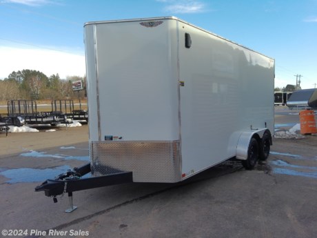 &lt;p&gt;&lt;span style=&quot;font-family: verdana, geneva, sans-serif; font-size: 14px;&quot;&gt;This is a 7 x 16 enclosed trailer with 7&#39; interior height, rear ramp door, vents and more. It is white in color. H&amp;amp;H&#39;s FT flat-top enclosed cargo trailers are great for safely hauling equipment. This trailer has a v-nose with a flat top.&amp;nbsp;&lt;/span&gt;&lt;/p&gt;
&lt;p&gt;&lt;span style=&quot;font-family: verdana, geneva, sans-serif; font-size: 14px;&quot;&gt;&lt;strong&gt;&lt;span style=&quot;color: #222222;&quot;&gt;Features&amp;nbsp; &amp;nbsp; &amp;nbsp; &amp;nbsp; &amp;nbsp; &amp;nbsp; &amp;nbsp; &amp;nbsp; &amp;nbsp; &lt;/span&gt;&lt;/strong&gt;&lt;strong&gt;&lt;span style=&quot;color: #222222;&quot;&gt;&amp;nbsp;&lt;/span&gt;&lt;/strong&gt;&lt;strong id=&quot;docs-internal-guid-abd5524b-7fff-9cb0-9258-bf9b3998bff9&quot; style=&quot;font-weight: normal;&quot;&gt;&lt;/strong&gt;&lt;/span&gt;&lt;/p&gt;
&lt;ul&gt;
&lt;li dir=&quot;ltr&quot; style=&quot;line-height: 1.38;&quot;&gt;&lt;span style=&quot;font-size: 14px; font-family: verdana, geneva, sans-serif; color: #000000; background-color: transparent; font-weight: 400; font-style: normal; font-variant: normal; text-decoration: none; vertical-align: baseline; white-space: pre-wrap;&quot;&gt;6&quot; Frame Upgrade&lt;/span&gt;&lt;/li&gt;
&lt;li dir=&quot;ltr&quot; style=&quot;line-height: 1.38;&quot;&gt;&lt;span style=&quot;font-size: 14px; font-family: verdana, geneva, sans-serif; color: #000000; background-color: transparent; font-weight: 400; font-style: normal; font-variant: normal; text-decoration: none; vertical-align: baseline; white-space: pre-wrap;&quot;&gt;UPG tire Black Spoke&lt;/span&gt;&lt;/li&gt;
&lt;li dir=&quot;ltr&quot; style=&quot;line-height: 1.38;&quot;&gt;&lt;span style=&quot;font-size: 14px; font-family: verdana, geneva, sans-serif; color: #000000; background-color: transparent; font-weight: 400; font-style: normal; font-variant: normal; text-decoration: none; vertical-align: baseline; white-space: pre-wrap;&quot;&gt;Rear Door Double Swing&lt;/span&gt;&lt;/li&gt;
&lt;li dir=&quot;ltr&quot; style=&quot;line-height: 1.38;&quot;&gt;&lt;span style=&quot;font-size: 14px; font-family: verdana, geneva, sans-serif; color: #000000; background-color: transparent; font-weight: 400; font-style: normal; font-variant: normal; text-decoration: none; vertical-align: baseline; white-space: pre-wrap;&quot;&gt;Cam lock on rear door ( double)&lt;/span&gt;&lt;/li&gt;
&lt;li dir=&quot;ltr&quot; style=&quot;line-height: 1.38;&quot;&gt;&lt;span style=&quot;font-size: 14px; font-family: verdana, geneva, sans-serif; color: #000000; background-color: transparent; font-weight: 400; font-style: normal; font-variant: normal; text-decoration: none; vertical-align: baseline; white-space: pre-wrap;&quot;&gt;Side vent&lt;/span&gt;&lt;/li&gt;
&lt;li dir=&quot;ltr&quot; style=&quot;line-height: 1.38;&quot;&gt;&lt;span style=&quot;font-size: 14px; font-family: verdana, geneva, sans-serif; color: #000000; background-color: transparent; font-weight: 400; font-style: normal; font-variant: normal; text-decoration: none; vertical-align: baseline; white-space: pre-wrap;&quot;&gt;wall Height Add 12&quot; &lt;/span&gt;&lt;/li&gt;
&lt;li dir=&quot;ltr&quot; style=&quot;line-height: 1.38;&quot;&gt;&lt;span style=&quot;font-size: 14px; font-family: verdana, geneva, sans-serif; color: #000000; background-color: transparent; font-weight: 400; font-style: normal; font-variant: normal; text-decoration: none; vertical-align: baseline; white-space: pre-wrap;&quot;&gt;6&quot; Full Tubular Steel Frame &amp;amp; Tongue&lt;/span&gt;&lt;/li&gt;
&lt;li dir=&quot;ltr&quot; style=&quot;line-height: 1.38;&quot;&gt;&lt;span style=&quot;font-size: 14px; font-family: verdana, geneva, sans-serif; color: #000000; background-color: transparent; font-weight: 400; font-style: normal; font-variant: normal; text-decoration: none; vertical-align: baseline; white-space: pre-wrap;&quot;&gt;16&amp;rdquo; On-Center Full Tubular Steel Wall Uprights&lt;/span&gt;&lt;/li&gt;
&lt;li dir=&quot;ltr&quot; style=&quot;line-height: 1.38;&quot;&gt;&lt;span style=&quot;font-size: 14px; font-family: verdana, geneva, sans-serif; color: #000000; background-color: transparent; font-weight: 400; font-style: normal; font-variant: normal; text-decoration: none; vertical-align: baseline; white-space: pre-wrap;&quot;&gt;16&amp;rdquo; On-Center Full Tubular Galvanized Steel Roof Bows&lt;/span&gt;&lt;/li&gt;
&lt;li dir=&quot;ltr&quot; style=&quot;line-height: 1.38;&quot;&gt;&lt;span style=&quot;font-size: 14px; font-family: verdana, geneva, sans-serif; color: #000000; background-color: transparent; font-weight: 400; font-style: normal; font-variant: normal; text-decoration: none; vertical-align: baseline; white-space: pre-wrap;&quot;&gt;16&quot; Formed Channel Steel Crossmembers&lt;/span&gt;&lt;/li&gt;
&lt;li dir=&quot;ltr&quot; style=&quot;line-height: 1.38;&quot;&gt;&lt;span style=&quot;font-size: 14px; font-family: verdana, geneva, sans-serif; color: #000000; background-color: transparent; font-weight: 400; font-style: normal; font-variant: normal; text-decoration: none; vertical-align: baseline; white-space: pre-wrap;&quot;&gt;Vapor Barrier&lt;/span&gt;&lt;/li&gt;
&lt;li dir=&quot;ltr&quot; style=&quot;line-height: 1.38;&quot;&gt;&lt;span style=&quot;font-size: 14px; font-family: verdana, geneva, sans-serif; color: #000000; background-color: transparent; font-weight: 400; font-style: normal; font-variant: normal; text-decoration: none; vertical-align: baseline; white-space: pre-wrap;&quot;&gt;Fully Undercoated Body&lt;/span&gt;&lt;/li&gt;
&lt;li dir=&quot;ltr&quot; style=&quot;line-height: 1.38;&quot;&gt;&lt;span style=&quot;font-size: 14px; font-family: verdana, geneva, sans-serif; color: #000000; background-color: transparent; font-weight: 400; font-style: normal; font-variant: normal; text-decoration: none; vertical-align: baseline; white-space: pre-wrap;&quot;&gt;Weather Coated Tongue &amp;amp; Rear Bulkhead&lt;/span&gt;&lt;/li&gt;
&lt;li dir=&quot;ltr&quot; style=&quot;line-height: 1.38;&quot;&gt;&lt;span style=&quot;font-size: 14px; font-family: verdana, geneva, sans-serif; color: #000000; background-color: transparent; font-weight: 400; font-style: normal; font-variant: normal; text-decoration: none; vertical-align: baseline; white-space: pre-wrap;&quot;&gt;30&amp;rdquo; V-Nose with 24&amp;rdquo; ATP Rockguard&lt;/span&gt;&lt;/li&gt;
&lt;li dir=&quot;ltr&quot; style=&quot;line-height: 1.38;&quot;&gt;&lt;span style=&quot;font-size: 14px; font-family: verdana, geneva, sans-serif; color: #000000; background-color: transparent; font-weight: 400; font-style: normal; font-variant: normal; text-decoration: none; vertical-align: baseline; white-space: pre-wrap;&quot;&gt;Flat Roof Design with .024 Aluminum &amp;amp; Slightly Sloped&lt;/span&gt;&lt;/li&gt;
&lt;li dir=&quot;ltr&quot; style=&quot;line-height: 1.38;&quot;&gt;&lt;span style=&quot;font-size: 14px; font-family: verdana, geneva, sans-serif; color: #000000; background-color: transparent; font-weight: 400; font-style: normal; font-variant: normal; text-decoration: none; vertical-align: baseline; white-space: pre-wrap;&quot;&gt;.030 Aluminum Exterior Sheeting - White&lt;/span&gt;&lt;/li&gt;
&lt;li dir=&quot;ltr&quot; style=&quot;line-height: 1.38;&quot;&gt;&lt;span style=&quot;font-size: 14px; font-family: verdana, geneva, sans-serif; color: #000000; background-color: transparent; font-weight: 400; font-style: normal; font-variant: normal; text-decoration: none; vertical-align: baseline; white-space: pre-wrap;&quot;&gt;24&amp;rdquo; Aluminum Treadplate Rock Guard&lt;/span&gt;&lt;/li&gt;
&lt;li dir=&quot;ltr&quot; style=&quot;line-height: 1.38;&quot;&gt;&lt;span style=&quot;font-size: 14px; font-family: verdana, geneva, sans-serif; color: #000000; background-color: transparent; font-weight: 400; font-style: normal; font-variant: normal; text-decoration: none; vertical-align: baseline; white-space: pre-wrap;&quot;&gt;Full DOT Compliant, LED Lighting&lt;/span&gt;&lt;/li&gt;
&lt;li dir=&quot;ltr&quot; style=&quot;line-height: 1.38;&quot;&gt;&lt;span style=&quot;font-size: 14px; font-family: verdana, geneva, sans-serif; color: #000000; background-color: transparent; font-weight: 400; font-style: normal; font-variant: normal; text-decoration: none; vertical-align: baseline; white-space: pre-wrap;&quot;&gt;2K Rated Jack&lt;/span&gt;&lt;/li&gt;
&lt;li dir=&quot;ltr&quot; style=&quot;line-height: 1.38;&quot;&gt;&lt;span style=&quot;font-size: 14px; font-family: verdana, geneva, sans-serif; color: #000000; background-color: transparent; font-weight: 400; font-style: normal; font-variant: normal; text-decoration: none; vertical-align: baseline; white-space: pre-wrap;&quot;&gt;Tandem 3500# Spring Axles w/ EZ Lube Hubs and Electric Brakes&lt;/span&gt;&lt;/li&gt;
&lt;li dir=&quot;ltr&quot; style=&quot;line-height: 1.38;&quot;&gt;&lt;span style=&quot;font-size: 14px; font-family: verdana, geneva, sans-serif; color: #000000; background-color: transparent; font-weight: 400; font-style: normal; font-variant: normal; text-decoration: none; vertical-align: baseline; white-space: pre-wrap;&quot;&gt;205-75-R15 Radial Tires on Steel Wheels&lt;/span&gt;&lt;/li&gt;
&lt;li dir=&quot;ltr&quot; style=&quot;line-height: 1.38;&quot;&gt;&lt;span style=&quot;font-size: 14px; font-family: verdana, geneva, sans-serif; color: #000000; background-color: transparent; font-weight: 400; font-style: normal; font-variant: normal; text-decoration: none; vertical-align: baseline; white-space: pre-wrap;&quot;&gt;Side Door with RV Style, Flush-Lock Latch&lt;/span&gt;&lt;/li&gt;
&lt;li dir=&quot;ltr&quot; style=&quot;line-height: 1.38;&quot;&gt;&lt;span style=&quot;font-size: 14px; font-family: verdana, geneva, sans-serif; color: #000000; background-color: transparent; font-weight: 400; font-style: normal; font-variant: normal; text-decoration: none; vertical-align: baseline; white-space: pre-wrap;&quot;&gt;Aluminum Door Hold Back&lt;/span&gt;&lt;/li&gt;
&lt;li dir=&quot;ltr&quot; style=&quot;line-height: 1.38;&quot;&gt;&lt;span style=&quot;font-size: 14px; font-family: verdana, geneva, sans-serif; color: #000000; background-color: transparent; font-weight: 400; font-style: normal; font-variant: normal; text-decoration: none; vertical-align: baseline; white-space: pre-wrap;&quot;&gt;Spring Assisted Rear Ramp Door&lt;/span&gt;&lt;/li&gt;
&lt;li dir=&quot;ltr&quot; style=&quot;line-height: 1.38;&quot;&gt;&lt;span style=&quot;font-size: 14px; font-family: verdana, geneva, sans-serif; color: #000000; background-color: transparent; font-weight: 400; font-style: normal; font-variant: normal; text-decoration: none; vertical-align: baseline; white-space: pre-wrap;&quot;&gt;3/4&amp;rdquo; Engineered Wood Flooring&lt;/span&gt;&lt;/li&gt;
&lt;li dir=&quot;ltr&quot; style=&quot;line-height: 1.38;&quot;&gt;&lt;span style=&quot;font-size: 14px; font-family: verdana, geneva, sans-serif; color: #000000; background-color: transparent; font-weight: 400; font-style: normal; font-variant: normal; text-decoration: none; vertical-align: baseline; white-space: pre-wrap;&quot;&gt;3/8&quot; Wood Interior Walls&lt;/span&gt;&lt;/li&gt;
&lt;li dir=&quot;ltr&quot; style=&quot;line-height: 1.38;&quot;&gt;&lt;span style=&quot;font-size: 14px; font-family: verdana, geneva, sans-serif; color: #000000; background-color: transparent; font-weight: 400; font-style: normal; font-variant: normal; text-decoration: none; vertical-align: baseline; white-space: pre-wrap;&quot;&gt;Aluminum H-Channel Wall Transitions&lt;/span&gt;&lt;/li&gt;
&lt;li dir=&quot;ltr&quot; style=&quot;line-height: 1.38;&quot;&gt;&lt;span style=&quot;font-size: 14px; font-family: verdana, geneva, sans-serif; color: #000000; background-color: transparent; font-weight: 400; font-style: normal; font-variant: normal; text-decoration: none; vertical-align: baseline; white-space: pre-wrap;&quot;&gt;Interior 12v LED Dome Light &amp;amp; Switch, Wall Mounted&lt;/span&gt;&lt;/li&gt;
&lt;li dir=&quot;ltr&quot; style=&quot;line-height: 1.38;&quot;&gt;&lt;span style=&quot;font-size: 14px; font-family: verdana, geneva, sans-serif; color: #000000; background-color: transparent; font-weight: 400; font-style: normal; font-variant: normal; text-decoration: none; vertical-align: baseline; white-space: pre-wrap;&quot;&gt;Side door 45&quot; Bar latch&lt;/span&gt;&lt;/li&gt;
&lt;/ul&gt;
&lt;p&gt;&lt;span style=&quot;font-size: 14px; font-family: verdana, geneva, sans-serif; color: #000000; background-color: transparent; font-weight: 400; font-style: normal; font-variant: normal; text-decoration: none; vertical-align: baseline; white-space: pre-wrap;&quot;&gt;Please call or email with any questions. &lt;/span&gt;&lt;/p&gt;
&lt;p&gt;&lt;span style=&quot;font-size: 14px; font-family: verdana, geneva, sans-serif; color: #000000; background-color: transparent; font-weight: 400; font-style: normal; font-variant: normal; text-decoration: none; vertical-align: baseline; white-space: pre-wrap;&quot;&gt;Thank you,&lt;/span&gt;&lt;/p&gt;
&lt;p&gt;&lt;span style=&quot;font-size: 14px; font-family: verdana, geneva, sans-serif; color: #000000; background-color: transparent; font-weight: 400; font-style: normal; font-variant: normal; text-decoration: none; vertical-align: baseline; white-space: pre-wrap;&quot;&gt;Pine River Sales&lt;/span&gt;&lt;/p&gt;
&lt;p&gt;&lt;span style=&quot;font-size: 14px; font-family: verdana, geneva, sans-serif; color: #000000; background-color: transparent; font-weight: 400; font-style: normal; font-variant: normal; text-decoration: none; vertical-align: baseline; white-space: pre-wrap;&quot;&gt;(218) 879-8865&lt;/span&gt;&lt;/p&gt;
&lt;p&gt;&lt;span style=&quot;font-size: 14px; font-family: verdana, geneva, sans-serif; color: #000000; background-color: transparent; font-weight: 400; font-style: normal; font-variant: normal; text-decoration: none; vertical-align: baseline; white-space: pre-wrap;&quot;&gt;pineriversales@msn.com&lt;/span&gt;&lt;/p&gt;