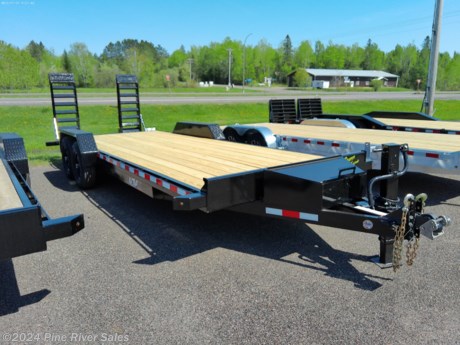 &lt;p&gt;&lt;span style=&quot;font-family: verdana, geneva, sans-serif; font-size: 14px;&quot;&gt;The Nova ET series is a low profile&amp;nbsp;flatbed equipment trailer with a GVWR of 15,400#. These trailers are high quality and long lasting. The ET comes in three sizes, 18&#39;, 20&#39;, and 22&#39; the width is consistent at 82&#39;&#39;. Payloads are dependent on size. The trailers come with the standard features below along with the available upgrading options.&lt;/span&gt;&lt;/p&gt;
&lt;p&gt;&lt;span style=&quot;font-family: verdana, geneva, sans-serif; font-size: 14px;&quot;&gt;&lt;strong&gt;&lt;span style=&quot;color: #222222;&quot;&gt;Standard Features&amp;nbsp; &amp;nbsp; &amp;nbsp; &amp;nbsp; &amp;nbsp; &amp;nbsp; &amp;nbsp; &amp;nbsp; &amp;nbsp;&amp;nbsp;&lt;/span&gt;&lt;/strong&gt;&lt;/span&gt;&lt;/p&gt;
&lt;ul&gt;
&lt;li&gt;&lt;span style=&quot;color: #222222; font-family: verdana, geneva, sans-serif; font-size: 14px;&quot;&gt;GVWR: 15,400#&lt;/span&gt;&lt;/li&gt;
&lt;li&gt;&lt;span style=&quot;color: #222222; font-family: verdana, geneva, sans-serif; font-size: 14px;&quot;&gt;7,000# Spring Axles&amp;nbsp;&lt;/span&gt;&lt;/li&gt;
&lt;li&gt;&lt;span style=&quot;color: #222222; font-family: verdana, geneva, sans-serif; font-size: 14px;&quot;&gt;Self-Adjusting Electric Brakes on All Wheels&lt;/span&gt;&lt;/li&gt;
&lt;li&gt;&lt;span style=&quot;color: #222222; font-family: verdana, geneva, sans-serif; font-size: 14px;&quot;&gt;82&quot; Bed Width&lt;/span&gt;&lt;/li&gt;
&lt;li&gt;&lt;span style=&quot;color: #222222; font-family: verdana, geneva, sans-serif; font-size: 14px;&quot;&gt;2-5/16&quot; Adjustable Coupler&lt;/span&gt;&lt;/li&gt;
&lt;li&gt;&lt;span style=&quot;color: #222222; font-family: verdana, geneva, sans-serif; font-size: 14px;&quot;&gt;16&quot; Radial (235/80R16) E Range 10ply&lt;/span&gt;&lt;/li&gt;
&lt;li&gt;&lt;span style=&quot;color: #222222; font-family: verdana, geneva, sans-serif; font-size: 14px;&quot;&gt;LED Lights&lt;/span&gt;&lt;/li&gt;
&lt;li&gt;&lt;span style=&quot;color: #222222; font-family: verdana, geneva, sans-serif; font-size: 14px;&quot;&gt;PPG&amp;nbsp;Industrial Grade Poly Primer &amp;amp; Paint&lt;/span&gt;&lt;/li&gt;
&lt;li&gt;&lt;span style=&quot;color: #222222; font-family: verdana, geneva, sans-serif; font-size: 14px;&quot;&gt;Grade 50 3&#39;&#39; Channel&amp;nbsp;Crossmember&lt;/span&gt;&lt;/li&gt;
&lt;li&gt;&lt;span style=&quot;color: #222222; font-family: verdana, geneva, sans-serif; font-size: 14px;&quot;&gt;Treated Wood Decking&lt;/span&gt;&lt;/li&gt;
&lt;li&gt;&lt;span style=&quot;color: #222222; font-family: verdana, geneva, sans-serif; font-size: 14px;&quot;&gt;Rub Rail and Stake Pockets&lt;/span&gt;&lt;/li&gt;
&lt;li&gt;&lt;span style=&quot;color: #222222; font-family: verdana, geneva, sans-serif; font-size: 14px;&quot;&gt;8k Bolt-on Jack&lt;/span&gt;&lt;/li&gt;
&lt;li&gt;&lt;span style=&quot;color: #222222; font-family: verdana, geneva, sans-serif; font-size: 14px;&quot;&gt;21&#39;&#39;x 5&#39; Stand up Ramps&lt;/span&gt;&lt;/li&gt;
&lt;li&gt;&lt;span style=&quot;color: #222222; font-family: verdana, geneva, sans-serif; font-size: 14px;&quot;&gt;36&#39;&#39;&amp;nbsp;Beavertail w/ 8 degree slope&lt;/span&gt;&lt;/li&gt;
&lt;li&gt;&lt;span style=&quot;color: #222222; font-family: verdana, geneva, sans-serif; font-size: 14px;&quot;&gt;Bed Height: 25&#39;&#39;&lt;/span&gt;&lt;/li&gt;
&lt;/ul&gt;
&lt;p&gt;&lt;span style=&quot;color: #222222; font-family: verdana, geneva, sans-serif; font-size: 14px;&quot;&gt;Call or email any questions&lt;/span&gt;&lt;/p&gt;
&lt;p&gt;&lt;span style=&quot;color: #222222; font-family: verdana, geneva, sans-serif; font-size: 14px;&quot;&gt;Thank you,&amp;nbsp;&lt;/span&gt;&lt;/p&gt;
&lt;p&gt;Pine River Sales&lt;/p&gt;
&lt;p&gt;(218) 879-8865&lt;/p&gt;
&lt;p&gt;pineriversales@msn.com&lt;/p&gt;