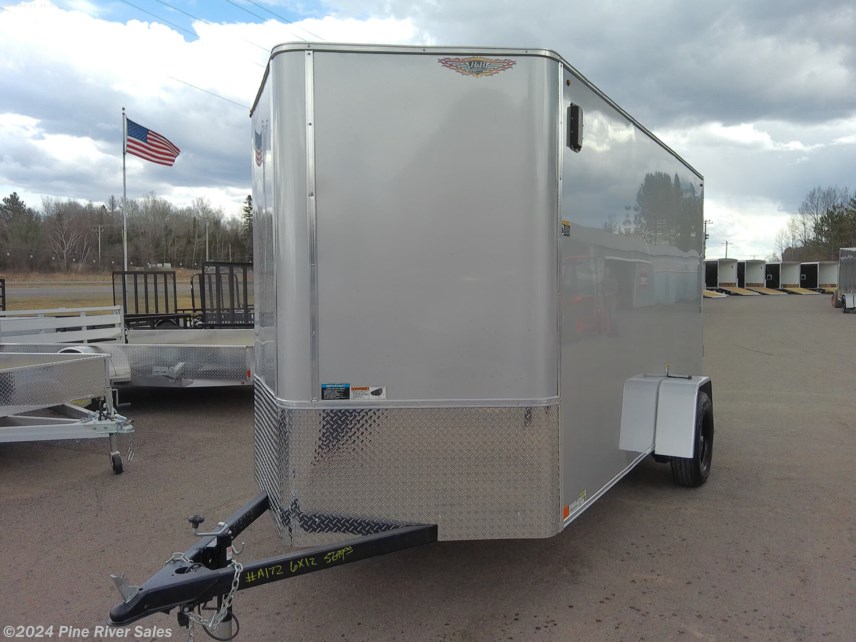 New 2024 H&H 6 x 12 Flat-Top Enclosed Cargo Trailer Silver available in Cloquet, Minnesota
