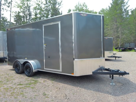 &lt;p&gt;&lt;span style=&quot;font-family: verdana, geneva, sans-serif; font-size: 14px;&quot;&gt;This is a 7 x 16 enclosed trailer with 7&#39; interior height, rear ramp door, vents and more. It is charcoal in color. H&amp;amp;H&#39;s FT flat-top enclosed cargo trailers are great for safely hauling equipment. This trailer has a v-nose with a flat top.&amp;nbsp;&lt;/span&gt;&lt;/p&gt;
&lt;p&gt;Features:&lt;/p&gt;
&lt;p&gt;Charcoal&amp;nbsp;&lt;/p&gt;
&lt;p&gt;Flat top V-nose&lt;/p&gt;
&lt;p&gt;7K Tandem&lt;/p&gt;
&lt;p&gt;Wall height +12&quot;&lt;/p&gt;
&lt;p&gt;Vent, posi-vent flow through system&lt;/p&gt;
&lt;p&gt;UPG, tire black spoke&lt;/p&gt;
&lt;p&gt;Wall spacing 24to 16, +12&lt;/p&gt;
&lt;p&gt;Roof bow spacing 24 to 16&lt;/p&gt;
&lt;p&gt;&lt;span style=&quot;font-size: 14px; font-family: verdana, geneva, sans-serif; color: #000000; background-color: transparent; font-weight: 400; font-style: normal; font-variant: normal; text-decoration: none; vertical-align: baseline; white-space: pre-wrap;&quot;&gt;Please call or email with any questions. &lt;/span&gt;&lt;/p&gt;
&lt;p&gt;&lt;span style=&quot;font-size: 14px; font-family: verdana, geneva, sans-serif; color: #000000; background-color: transparent; font-weight: 400; font-style: normal; font-variant: normal; text-decoration: none; vertical-align: baseline; white-space: pre-wrap;&quot;&gt;Thank you,&lt;/span&gt;&lt;/p&gt;
&lt;p&gt;&lt;span style=&quot;font-size: 14px; font-family: verdana, geneva, sans-serif; color: #000000; background-color: transparent; font-weight: 400; font-style: normal; font-variant: normal; text-decoration: none; vertical-align: baseline; white-space: pre-wrap;&quot;&gt;Pine River Sales&lt;/span&gt;&lt;/p&gt;
&lt;p&gt;&lt;span style=&quot;font-size: 14px; font-family: verdana, geneva, sans-serif; color: #000000; background-color: transparent; font-weight: 400; font-style: normal; font-variant: normal; text-decoration: none; vertical-align: baseline; white-space: pre-wrap;&quot;&gt;(218) 879-8865&lt;/span&gt;&lt;/p&gt;
&lt;p&gt;&lt;span style=&quot;font-size: 14px; font-family: verdana, geneva, sans-serif; color: #000000; background-color: transparent; font-weight: 400; font-style: normal; font-variant: normal; text-decoration: none; vertical-align: baseline; white-space: pre-wrap;&quot;&gt;pineriversales@msn.com&lt;/span&gt;&lt;/p&gt;
