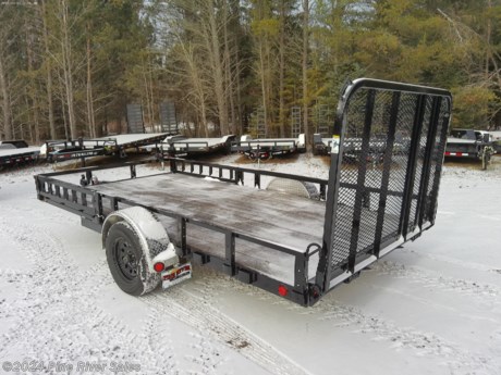 &lt;p&gt;PJ Trailer&#39;s (U8) 83&#39;&#39; X 14&amp;nbsp; Channel Utility Trailer is a single axle trailer with a fold down rear ramp. These trailers are high quality and durable. The U8 has a GVWR of 2995 lbs These utility trailers come with the standard features listed below.&amp;nbsp;&lt;/p&gt;
&lt;p&gt;&lt;strong style=&quot;font-family: verdana, geneva, sans-serif;&quot;&gt;&lt;span style=&quot;color: #222222;&quot;&gt;Standard Features&amp;nbsp; &amp;nbsp; &amp;nbsp; &amp;nbsp; &amp;nbsp; &amp;nbsp; &amp;nbsp; &amp;nbsp; &amp;nbsp;&amp;nbsp;&lt;/span&gt;&lt;/strong&gt;&lt;/p&gt;
&lt;ul&gt;
&lt;li dir=&quot;ltr&quot; style=&quot;line-height: 1.38;&quot;&gt;&lt;span style=&quot;font-size: 10.5pt; font-family: Verdana; color: #000000; background-color: #ffffff; font-weight: 400; font-style: normal; font-variant: normal; text-decoration: none; vertical-align: baseline; white-space: pre-wrap;&quot;&gt;2,995 lbs GVWR&amp;nbsp;&lt;/span&gt;&lt;/li&gt;
&lt;li dir=&quot;ltr&quot; style=&quot;line-height: 1.38;&quot;&gt;&lt;span style=&quot;font-size: 10.5pt; font-family: Verdana; color: #000000; background-color: #ffffff; font-weight: 400; font-style: normal; font-variant: normal; text-decoration: none; vertical-align: baseline; white-space: pre-wrap;&quot;&gt;2&amp;rdquo; Bulldog Coupler&amp;nbsp;&lt;/span&gt;&lt;/li&gt;
&lt;li dir=&quot;ltr&quot; style=&quot;line-height: 1.38;&quot;&gt;&lt;span style=&quot;font-size: 10.5pt; font-family: Verdana; color: #000000; background-color: #ffffff; font-weight: 400; font-style: normal; font-variant: normal; text-decoration: none; vertical-align: baseline; white-space: pre-wrap;&quot;&gt;Safety Chains&amp;nbsp;&lt;/span&gt;&lt;/li&gt;
&lt;li dir=&quot;ltr&quot; style=&quot;line-height: 1.38;&quot;&gt;&lt;span style=&quot;font-size: 10.5pt; font-family: Verdana; color: #000000; background-color: #ffffff; font-weight: 400; font-style: normal; font-variant: normal; text-decoration: none; vertical-align: baseline; white-space: pre-wrap;&quot;&gt;Pipe Mount Swivel Jack&amp;nbsp;&lt;/span&gt;&lt;/li&gt;
&lt;li dir=&quot;ltr&quot; style=&quot;line-height: 1.38;&quot;&gt;&lt;span style=&quot;font-size: 10.5pt; font-family: Verdana; color: #000000; background-color: #ffffff; font-weight: 400; font-style: normal; font-variant: normal; text-decoration: none; vertical-align: baseline; white-space: pre-wrap;&quot;&gt;Dexter E- Z lube Idler Axle&amp;nbsp;&lt;/span&gt;&lt;/li&gt;
&lt;li dir=&quot;ltr&quot; style=&quot;line-height: 1.38;&quot;&gt;&lt;span style=&quot;font-size: 10.5pt; font-family: Verdana; color: #000000; background-color: #ffffff; font-weight: 400; font-style: normal; font-variant: normal; text-decoration: none; vertical-align: baseline; white-space: pre-wrap;&quot;&gt;4 Leaf Double Eye Spring Suspension&amp;nbsp;&lt;/span&gt;&lt;/li&gt;
&lt;li dir=&quot;ltr&quot; style=&quot;line-height: 1.38;&quot;&gt;&lt;span style=&quot;font-size: 10.5pt; font-family: Verdana; color: #000000; background-color: #ffffff; font-weight: 400; font-style: normal; font-variant: normal; text-decoration: none; vertical-align: baseline; white-space: pre-wrap;&quot;&gt;New 15&amp;rdquo; Spoke Wheels &lt;/span&gt;&lt;/li&gt;
&lt;li dir=&quot;ltr&quot; style=&quot;line-height: 1.38;&quot;&gt;&lt;span style=&quot;font-size: 10.5pt; font-family: Verdana; color: #000000; background-color: #ffffff; font-weight: 400; font-style: normal; font-variant: normal; text-decoration: none; vertical-align: baseline; white-space: pre-wrap;&quot;&gt;New ST 205/75R15 Radial Tires&amp;nbsp;&lt;/span&gt;&lt;/li&gt;
&lt;li dir=&quot;ltr&quot; style=&quot;line-height: 1.38;&quot;&gt;&lt;span style=&quot;font-size: 10.5pt; font-family: Verdana; color: #000000; background-color: #ffffff; font-weight: 400; font-style: normal; font-variant: normal; text-decoration: none; vertical-align: baseline; white-space: pre-wrap;&quot;&gt;Stake Pockets &lt;/span&gt;&lt;/li&gt;
&lt;li dir=&quot;ltr&quot; style=&quot;line-height: 1.38;&quot;&gt;&lt;span style=&quot;font-size: 10.5pt; font-family: Verdana; color: #000000; background-color: #ffffff; font-weight: 400; font-style: normal; font-variant: normal; text-decoration: none; vertical-align: baseline; white-space: pre-wrap;&quot;&gt;Tread Plate Removable Aluminum Fenders&amp;nbsp;&lt;/span&gt;&lt;/li&gt;
&lt;li dir=&quot;ltr&quot; style=&quot;line-height: 1.38;&quot;&gt;&lt;span style=&quot;font-size: 10.5pt; font-family: Verdana; color: #000000; background-color: #ffffff; font-weight: 400; font-style: normal; font-variant: normal; text-decoration: none; vertical-align: baseline; white-space: pre-wrap;&quot;&gt;4&amp;rdquo; Channel Frame &amp;amp; Tongue&amp;nbsp;&lt;/span&gt;&lt;/li&gt;
&lt;li dir=&quot;ltr&quot; style=&quot;line-height: 1.38;&quot;&gt;&lt;span style=&quot;font-size: 10.5pt; font-family: Verdana; color: #000000; background-color: #ffffff; font-weight: 400; font-style: normal; font-variant: normal; text-decoration: none; vertical-align: baseline; white-space: pre-wrap;&quot;&gt;2 &amp;frac12;&amp;rdquo; x 2 &amp;frac12;&amp;rdquo; x 3/16&amp;rdquo; Angle Crossmembers&amp;nbsp;&lt;/span&gt;&lt;/li&gt;
&lt;li dir=&quot;ltr&quot; style=&quot;line-height: 1.38;&quot;&gt;&lt;span style=&quot;font-size: 10.5pt; font-family: Verdana; color: #000000; background-color: #ffffff; font-weight: 400; font-style: normal; font-variant: normal; text-decoration: none; vertical-align: baseline; white-space: pre-wrap;&quot;&gt;2&amp;rdquo; x 2&amp;rdquo; Removable Side Rail&amp;nbsp;&lt;/span&gt;&lt;/li&gt;
&lt;li dir=&quot;ltr&quot; style=&quot;line-height: 1.38;&quot;&gt;&lt;span style=&quot;font-size: 10.5pt; font-family: Verdana; color: #000000; background-color: #ffffff; font-weight: 400; font-style: normal; font-variant: normal; text-decoration: none; vertical-align: baseline; white-space: pre-wrap;&quot;&gt;Treated Pine Deck&amp;nbsp;&lt;/span&gt;&lt;/li&gt;
&lt;li dir=&quot;ltr&quot; style=&quot;line-height: 1.38;&quot;&gt;&lt;span style=&quot;font-size: 10.5pt; font-family: Verdana; color: #000000; background-color: #ffffff; font-weight: 400; font-style: normal; font-variant: normal; text-decoration: none; vertical-align: baseline; white-space: pre-wrap;&quot;&gt;DOT Approved Flush Mount Lights&amp;nbsp;&lt;/span&gt;&lt;/li&gt;
&lt;li dir=&quot;ltr&quot; style=&quot;line-height: 1.38;&quot;&gt;&lt;span style=&quot;font-size: 10.5pt; font-family: Verdana; color: #000000; background-color: #ffffff; font-weight: 400; font-style: normal; font-variant: normal; text-decoration: none; vertical-align: baseline; white-space: pre-wrap;&quot;&gt;Molded Wire Harness (12 &amp;amp; 14 ft )&lt;/span&gt;&lt;/li&gt;
&lt;li dir=&quot;ltr&quot; style=&quot;line-height: 1.38;&quot;&gt;&lt;span style=&quot;font-size: 10.5pt; font-family: Verdana; color: #000000; background-color: #ffffff; font-weight: 400; font-style: normal; font-variant: normal; text-decoration: none; vertical-align: baseline; white-space: pre-wrap;&quot;&gt;Powder Coated&lt;/span&gt;&lt;/li&gt;
&lt;li dir=&quot;ltr&quot; style=&quot;line-height: 1.38;&quot;&gt;&lt;span style=&quot;font-size: 10.5pt; font-family: Verdana; color: #000000; background-color: #ffffff; font-weight: 400; font-style: normal; font-variant: normal; text-decoration: none; vertical-align: baseline; white-space: pre-wrap;&quot;&gt;Side Mount ATV Ramps&lt;/span&gt;&lt;/li&gt;
&lt;/ul&gt;