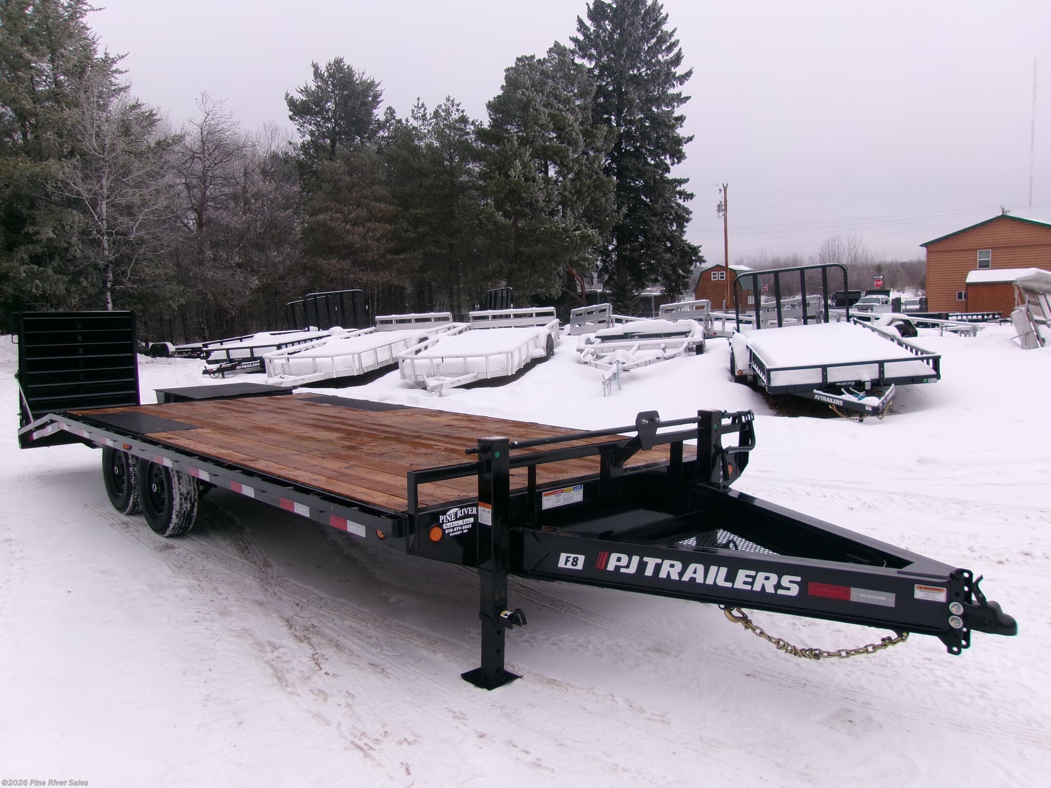2026 PJ Trailers F8  PJ 22' F8 Deckover 14K - New Deckover/Flat Deck Trailer for sale by Pine River Sales in Cloquet, Minnesota
