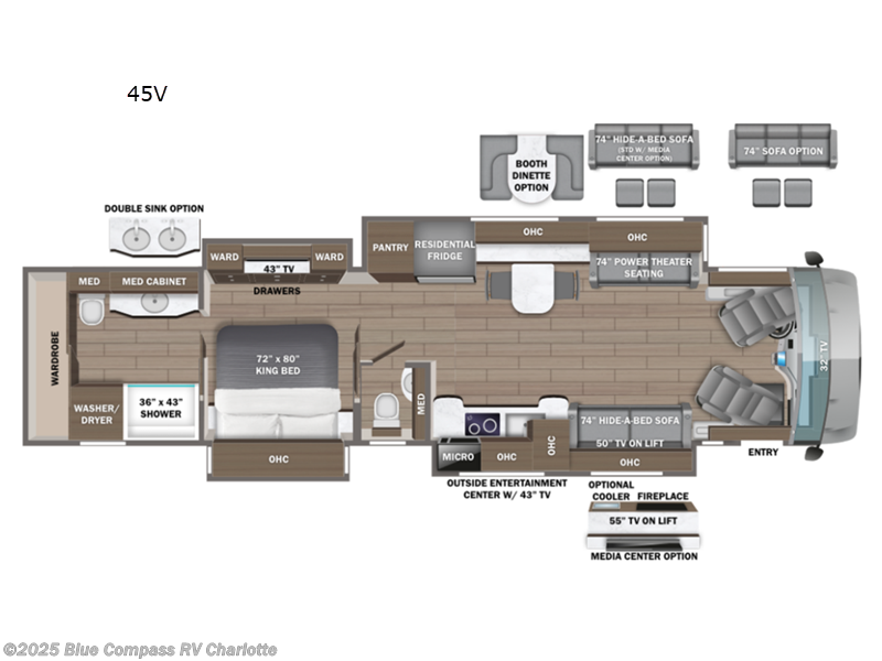 2025 Entegra Coach Cornerstone 45V - New Class A For Sale by Blue Compass RV Charlotte in Concord, North Carolina features Slideout
