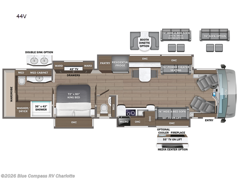 2026 Entegra Coach Anthem 44V - New Class A For Sale by Blue Compass RV Charlotte in Concord, North Carolina features Slideout