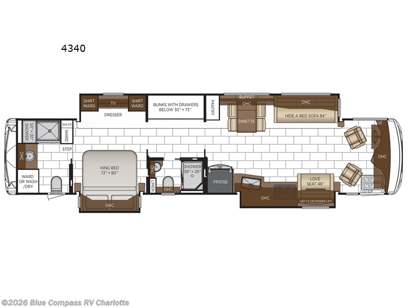 2026 Newmar Ventana 4340 - New Class A For Sale by Blue Compass RV Charlotte in Concord, North Carolina features Slideout