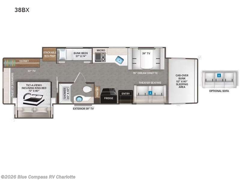 2023 Thor Motor Coach Inception 38BX - Used Super C For Sale by Blue Compass RV Charlotte in Concord, North Carolina features Slideout