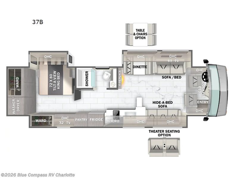 2026 Forest River Berkshire XL 37B - New Class A For Sale by Blue Compass RV Charlotte in Concord, North Carolina features Slideout