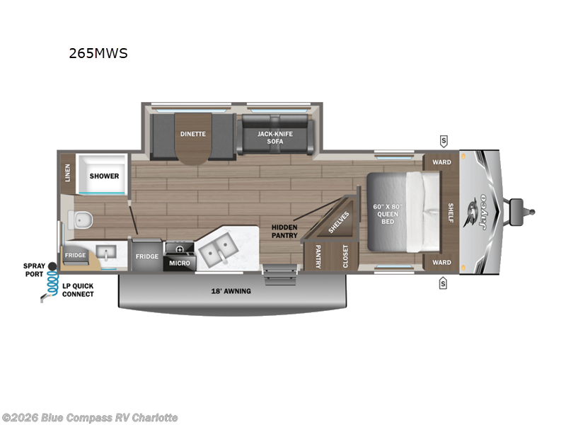 2026 Jayco Jay Flight SLX 265MWS - New Travel Trailer For Sale by Blue Compass RV Charlotte in Concord, North Carolina features Slideout