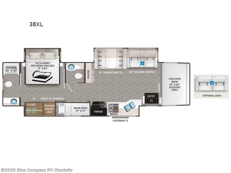 2026 Thor Motor Coach Inception 38XL - New Super C For Sale by Blue Compass RV Charlotte in Concord, North Carolina features Slideout