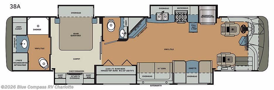 2017 Forest River Berkshire 38A - Used Class A For Sale by Blue Compass RV Charlotte in Concord, North Carolina features Slideout