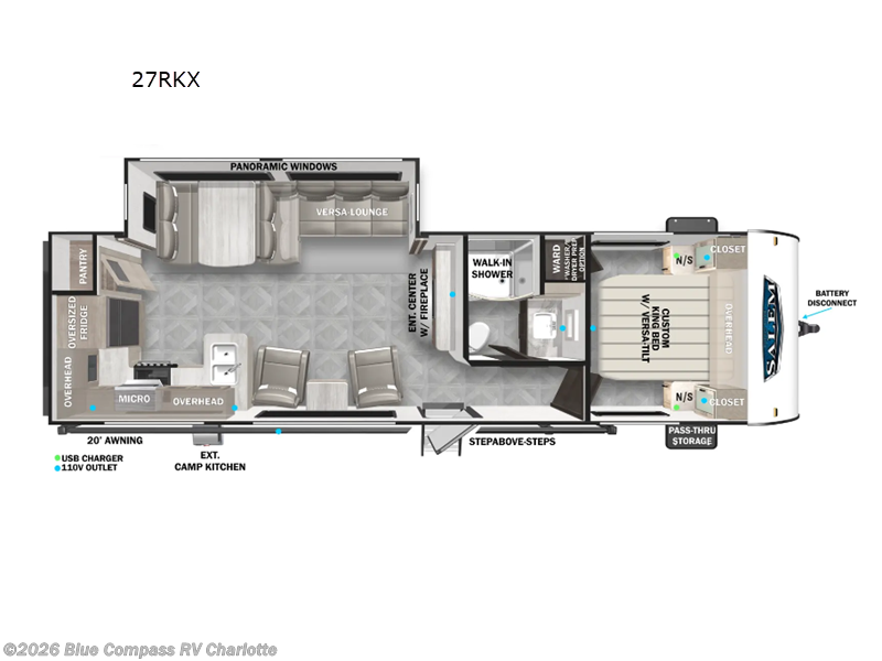 2024 Forest River Salem 27RKX - Used Travel Trailer For Sale by Blue Compass RV Charlotte in Concord, North Carolina features Slideout