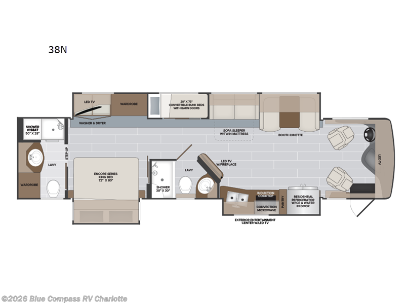 2025 Holiday Rambler Endeavor 38N - Used Class A For Sale by Blue Compass RV Charlotte in Concord, North Carolina features Slideout