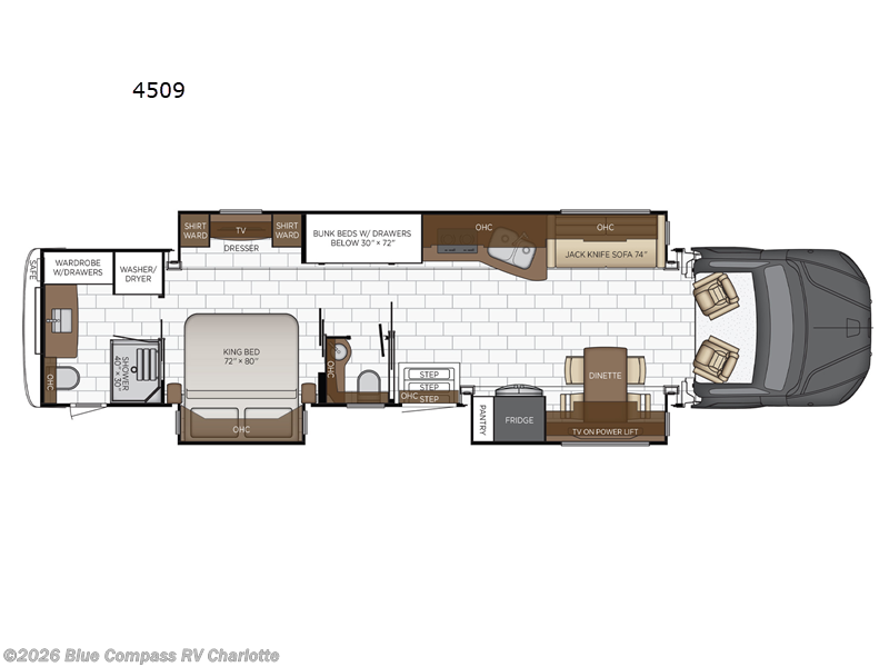 2023 Newmar Supreme Aire 4509 - Used Super C For Sale by Blue Compass RV Charlotte in Concord, North Carolina features Slideout