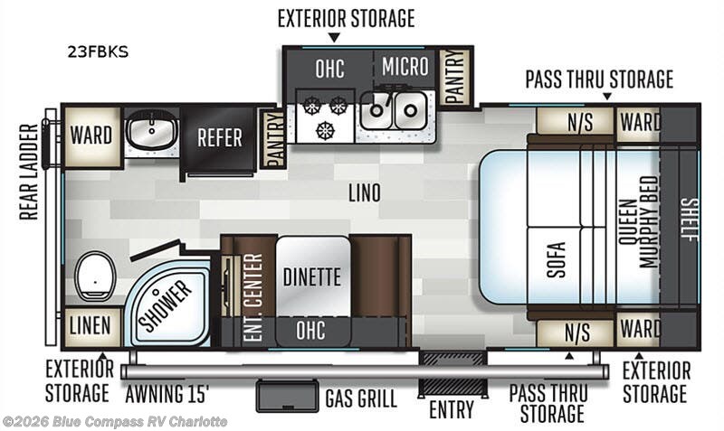 2019 Forest River Flagstaff Micro Lite 23FBKS - Used Travel Trailer For Sale by Blue Compass RV Charlotte in Concord, North Carolina features Slideout