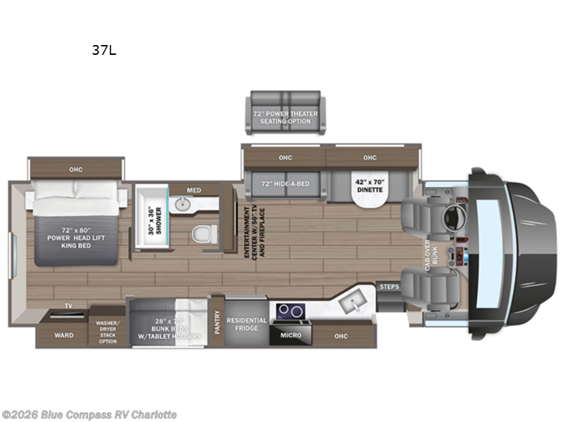2027 Entegra Coach Accolade XL 37L - New Super C For Sale by Blue Compass RV Charlotte in Concord, North Carolina features Slideout