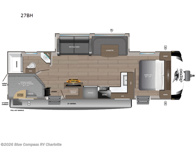 2027 Jayco Jay Feather 27BH - New Travel Trailer For Sale by Blue Compass RV Charlotte in Concord, North Carolina features Slideout