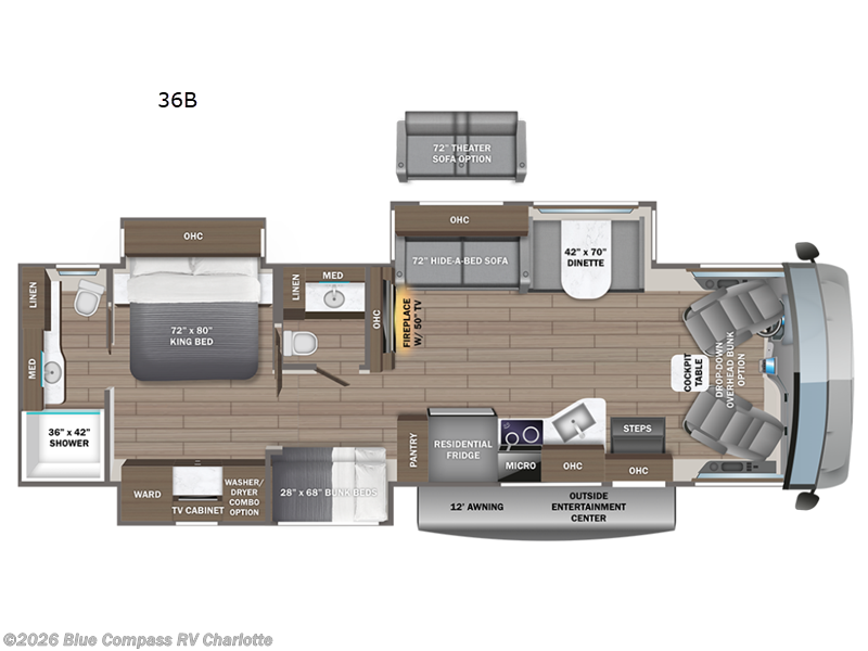 2027 Entegra Coach Emblem 36B - New Class A For Sale by Blue Compass RV Charlotte in Concord, North Carolina features Slideout