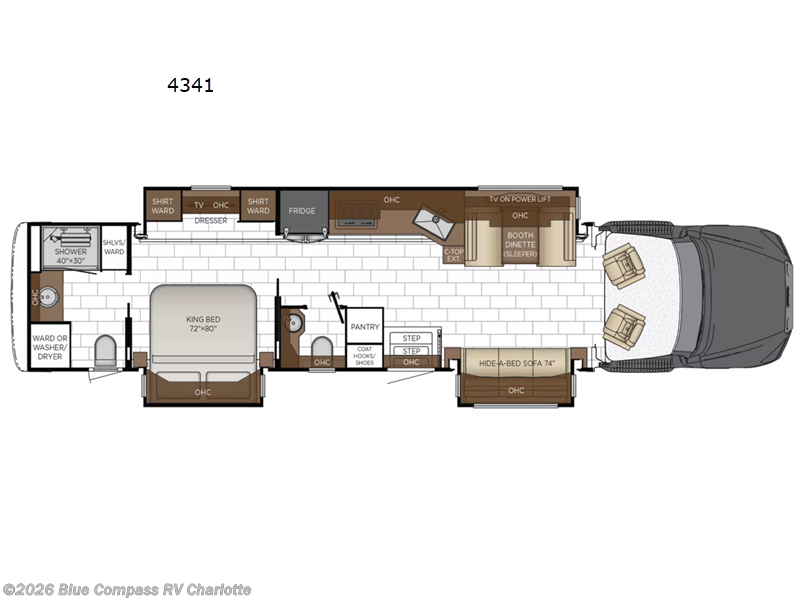 2027 Newmar Supreme Aire 4341 - New Super C For Sale by Blue Compass RV Charlotte in Concord, North Carolina features Slideout