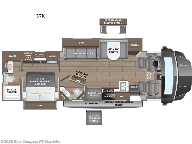 2027 Entegra Coach Accolade 37K - New Super C For Sale by Blue Compass RV Charlotte in Concord, North Carolina features Slideout