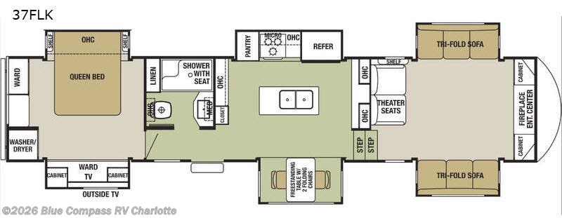 2018 Forest River Cedar Creek Silverback 37FLK - Used Fifth Wheel For Sale by Blue Compass RV Charlotte in Concord, North Carolina features Slideout