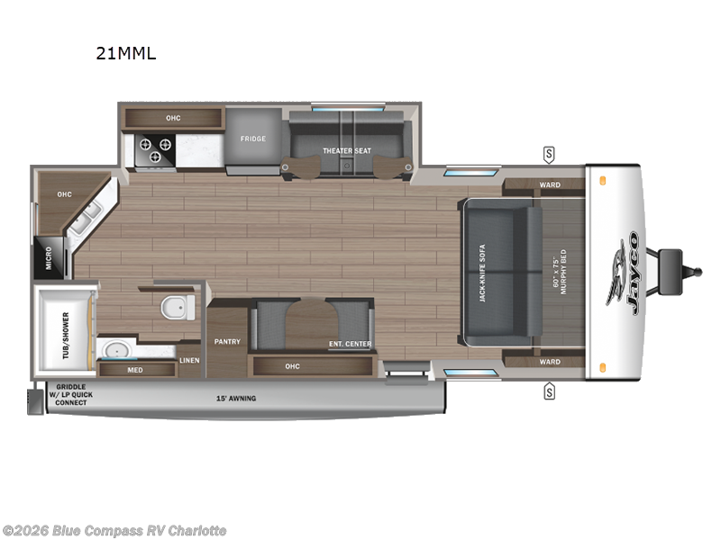 2024 Jayco Jay Feather 21MML - Used Travel Trailer For Sale by Blue Compass RV Charlotte in Concord, North Carolina features Slideout