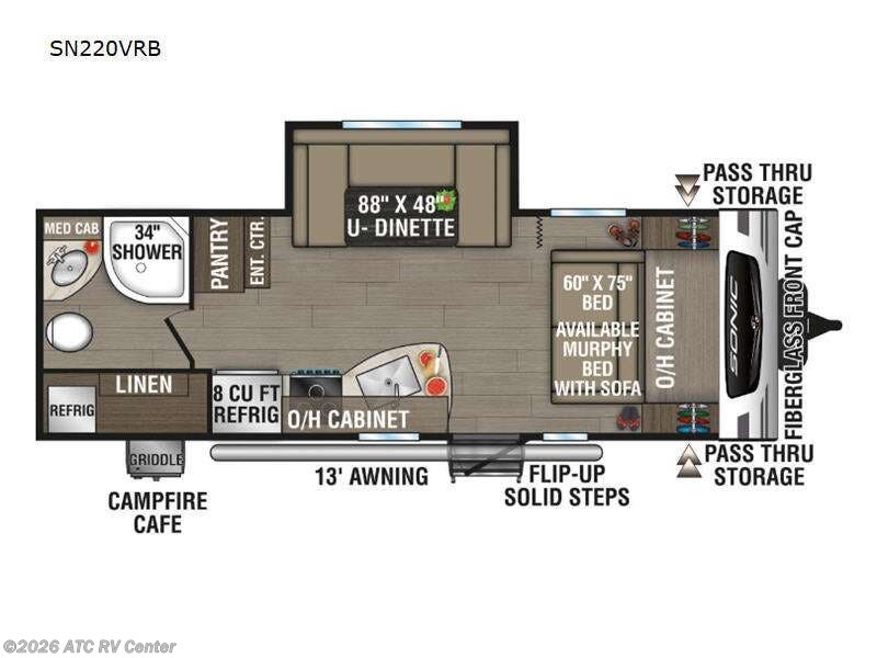 2024 Venture RV Sonic SN220VRB - New Travel Trailer For Sale by ATC RV Center in Cedar Rapids, Iowa features Slideout