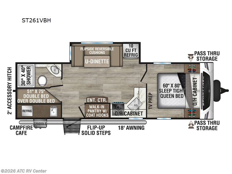 2025 Venture RV SportTrek ST261VBH - New Travel Trailer For Sale by ATC RV Center in Cedar Rapids, Iowa features Slideout