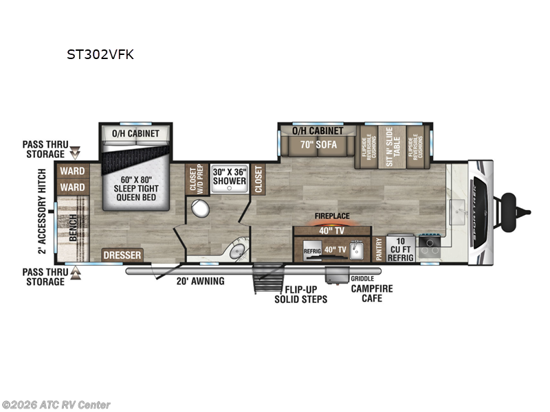 2025 Venture RV SportTrek ST302VFK - New Travel Trailer For Sale by ATC RV Center in Cedar Rapids, Iowa features Slideout