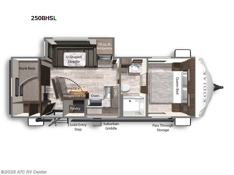 2022 Dutchmen Kodiak Ultra-Lite 250BHSL - Used Travel Trailer For Sale by ATC RV Center in Cedar Rapids, Iowa features Slideout