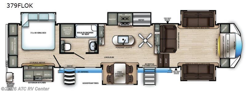 2021 Forest River Sierra 379FLOK - Used Fifth Wheel For Sale by ATC RV Center in Cedar Rapids, Iowa features Slideout