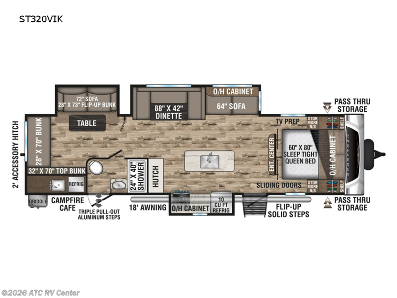 2022 Venture RV SportTrek ST320VIK - Used Travel Trailer For Sale by ATC RV Center in Cedar Rapids, Iowa features Slideout
