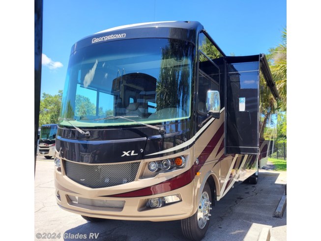 2019 Forest River Georgetown 369DS - Used Class A For Sale by Glades RV in Fort Myers, Florida features Black Tank Flush, Automatic Leveling Jacks, Fireplace, Side View Cameras, 50 Amp Service