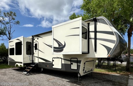 &lt;p&gt;2020 TIFFIN VANLEIGH VILANO 360RL FIFTH WHEEL&lt;/p&gt;
&lt;p&gt;AUTO LEVELING, CENTRAL VACUUM, RESIDENTIAL APPLIANCES, POWER AWNING, ELECTRIC FIREPLACE, SOLID SURFACE COUNTERTOPS, KITCHEN ISLAND, KING SIZE BED, WASHER/DRYER PREP, SOLID WOOD CABINETRY, ELECTRIC POWER CORD REAL AND MUCH MORE...&lt;/p&gt;