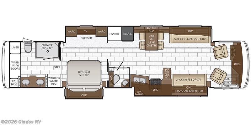 Floorplan of 2022 Newmar Ventana 4369