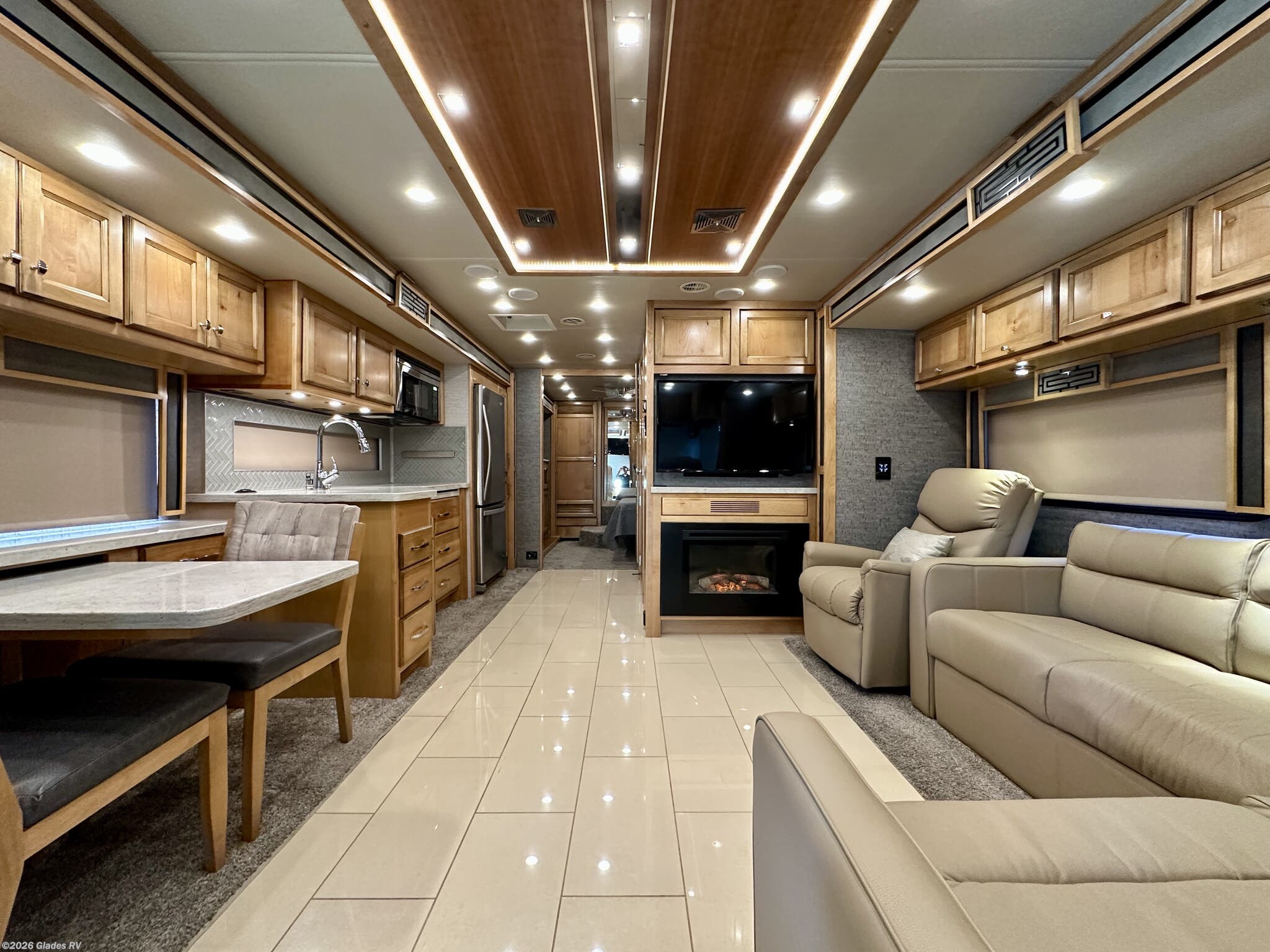 2020 Tiffin Allegro Red 33 AA - Used Diesel Pusher For Sale by Glades RV in Fort Myers, Florida features Washer, Backup Monitor, Side View Cameras, Power Entrance Step, Solid Surface Countertops