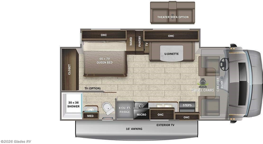Floorplan of 2022 Entegra Coach Odyssey 24B