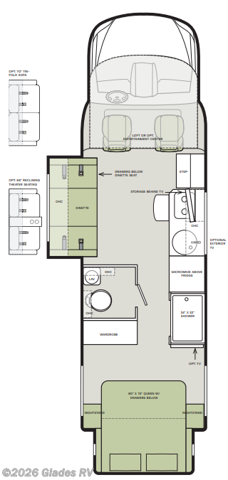 Floorplan of 2021 Tiffin Wayfarer 25 SW