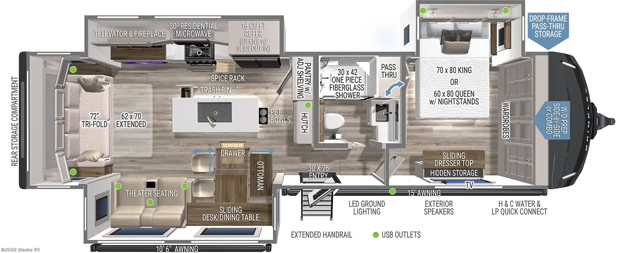 Floorplan of 2025 Brinkley RV Model Z AIR 310