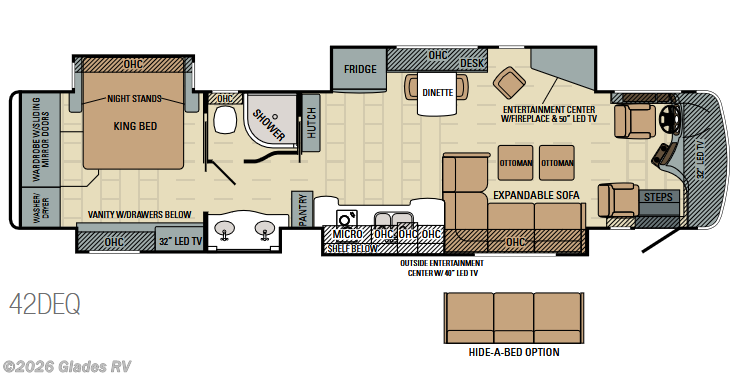 Floorplan of 2015 Entegra Coach Anthem 42DEQ