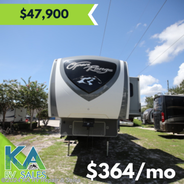 &lt;p&gt;&lt;span style=&quot;color: #0d0d0d; font-family: arial, helvetica, sans-serif; font-size: 15px; white-space: pre-wrap;&quot;&gt;This is a must see unit! Luxury fifth wheel with triple slides. Rear living layout. There is a dining table with two chairs and theater seating. A three burner range including overhead microwave oven, residential refrigerator, pantry, and an entertainment center, plus fireplace. Plenty of overhead storage and counter space. Dual access bathroom from the hallway or bedroom. Inside the bath you will find a shower with seat, drawers and cabinet storage, toilet, a vanity with sink and an overhead medicine cabinet. The bedroom features a king size bed, dresser, large wardrobe with sliding mirrors, there is also a washer and dryer prepped closet. &lt;/span&gt;&lt;/p&gt;
&lt;p&gt;&lt;span style=&quot;font-family: arial, helvetica, sans-serif; font-size: 16px;&quot;&gt;&lt;span style=&quot;color: #0d0d0d; white-space: pre-wrap;&quot;&gt;***&lt;/span&gt;&lt;span style=&quot;color: #222222;&quot;&gt;55&quot; HDTV, newer microwave, movable island, new main air conditioner and thermostat, new water pump, new slide motors, new kitchen faucet, new awning, satellite dish on roof, Maxx air vents. Washer/dryer hook up.Hitch included.***&lt;/span&gt;&lt;/span&gt;&lt;/p&gt;
&lt;p&gt;&lt;span style=&quot;color: #0d0d0d; font-family: arial, helvetica, sans-serif; font-size: 15px; white-space: pre-wrap;&quot;&gt;Tire Age: 2017 Length: 37FT Fresh Water Tank: 85 GAL Gray Water Tank: 57 GAL Black Water Tank: 41 GAL Propane Tank: (3) 14.2 GAL A/C: 2 Washer/Dryer: No Awning: 1 Slide Out: 3 Manual Stabilizers: No Electrical Stabilizers: Yes GVWR: 13,995 LBS Sleeping Capacity: 4&lt;/span&gt;&lt;/p&gt;