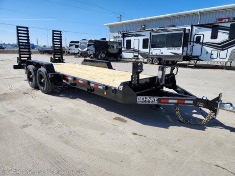 Ultimate Transportation in Fargo, ND has a New Behnke 83&quot;x20&#39; Equipment Trailer w/ 10,000lb Axles for sale. Check out this trailer&#39;s details below!

Standard Features:-10,000lb Spring Axles With Electric Brakes-(8) D Rings-Zinc Rich Primer-Adjustable Ramp Leg-Spring Assist Ramps-Pallet Fork Holders-Rock Guard On Heavy Duty Fenders

Additional Upgrades Included:-Spare Tire Mount

*Might be pictured with optional spare tire &amp; carrier mount.*

Ultimate Transportation in Fargo, North Dakota has everything you need when it comes to trailers. We sell utility trailers, enclosed trailers, dump trailers, race trailers, equipment trailers and more. Our popular trailer brands include inTech, United Trailers, PJ Trailers, Impact, NEO, Bear Track &amp; more.

Ultimate Transportation also has a full parts &amp; service department. Don&#39;t forget to shop our popular trailer parts including toolboxes, spare tires, extra lug nuts, and more! Ask your Trailer Sales Expert or our parts department for recommendations for your trailer. 

For over 25 years, Ultimate Transportation has been the area&#39;s leader for custom-built trailers. Whether you&#39;re looking for a car hauler racing trailer with all the bells and whistles, or wanting to create the ultimate tailgating trailer experience, Ultimate Transportation can help with your custom trailer order!

Call Ultimate Transportation at 701-282-6060 and talk with our trailer sales team today!