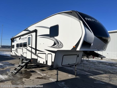 In pursuit of family fun on the road? Look no further than this Used 2022 Grand Design Reflection 28BH Fifth Wheel!

Exterior Features:
Full Laminated Walls (R-9)*
Double Insulated Front Cap (R-40)*
Double Insulated Roof (R-40)*
Double Insulated Floor (R-30)*
Insulated Gooseneck
Heavy Duty Insulated Baggage Doors

Interior Features:
Residential Hardwood Cabinet Doors
Solid Hardwood Drawer Fronts
Louvered Tread Steps to Bedroom
Solid Core Cabinet Stiles
Pre-drilled and Screwed Cabinetry
Ball Bearing Full Extension Drawer Glides
Tri-Fold Hide-A-Bed Sofa (Model Specific)
Large Panoramic Slide Room Windows
Premium Congoleum Flooring
Ductless Flooring Throughout Living Area
Residential Style Window Treatments
Blackout Roller Shade Window Covering
Wall Hugger Theatre Seats
Residential Booth Dinette
Solid Surface Countertops &amp; Sink Covers

Popular Accessories Add-Ons:
Owner&#39;s Kit
Water Filtration System
Exterior Ladder Upgrade
Maxx Air Vent Covers
Backup Cameras
Generators
Much, Much More

All used campers &amp; ice houses sold by Ultimate Transportation are sold AS IS with no warranty. Inspections &amp; services are available for additional cost. Used units are priced appropriately knowing the potential for service work needed. 

Ultimate Transportation in Fargo, ND provides a full line of camper parts and RV accessories along with a full RV service department. A few of these services include winterization, diagnostics, general repair, aftermarket installation, and much more. 

Not seeing the floorplan you&#39;re looking for? We&#39;re happy to work with you to order the custom camper, toy hauler, or ice house that&#39;s right for you. We have a variety of manufacturers such as Grand Design RV, Heartland RV, Forest River XLR Toy Haulers, Ice Castle Rugged RV, and Team Lodge. Check out our showrooms here: https://www.ultimate-transportation.com/recreation/showroom. 
Give us a call at 701-282-6060 or fill out a request form on our website to have our recreational sales team get in contact with you.