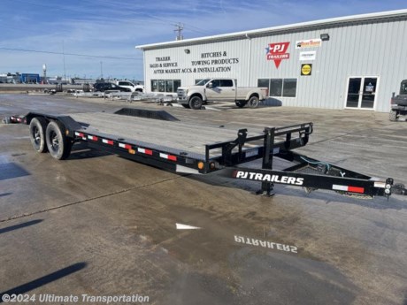 Ultimate Transportation in Fargo, ND has a New PJ 102&quot;X24&#39; Equipment Trailer for sale. Check out this trailer&#39;s details below! Stock # 660338

Standard Features:-(2) 7,000lb Spring Axles with Electric Brakes-ST235/80/R16 Black Mods-2 5/16&quot; Coupler Adjustable-2&#39; Dovetail with Slide in Ramps-2&quot;X6&quot; Green Treated Floor-Powder Coated


*Might be pictured with optional spare tire &amp; carrier mount.*

Ultimate Transportation in Fargo, North Dakota has everything you need when it comes to trailers. We sell utility trailers, enclosed trailers, dump trailers, race trailers, equipment trailers and more. Our popular trailer brands include inTech, United Trailers, PJ Trailers, Impact, NEO, Bear Track &amp; more.

Ultimate Transportation also has a full parts &amp; service department. Don&#39;t forget to shop our popular trailer parts including toolboxes, spare tires, extra lug nuts, and more! Ask your Trailer Sales Expert or our parts department for recommendations for your trailer. 

For over 25 years, Ultimate Transportation has been the area&#39;s leader for custom-built trailers. Whether you&#39;re looking for a car hauler racing trailer with all the bells and whistles, or wanting to create the ultimate tailgating trailer experience, Ultimate Transportation can help with your custom trailer order!

Call Ultimate Transportation at 701-282-6060 and talk with our trailer sales team today!