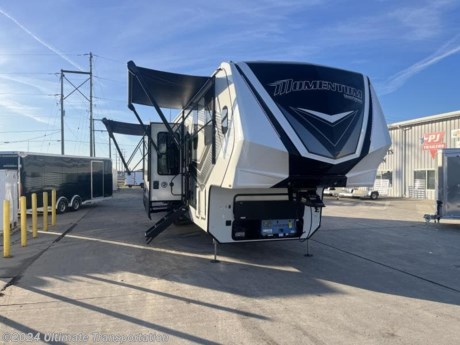 In pursuit of family fun on the road? Look no further than this New 2024 Grand Design Momentum 395MS Toy Hauler! Stock #B01869.

Exterior Features:

EXTERIOR
Keyed Alike Ramp Door Latches
2nd Patio Awning w/ LED Lights
3rd Awning w/LED Lights (Main Slide-395MS)
Exterior Color Changing LED Accent Lighting
High-Gloss Gel Coat Exterior Sidewalls
Door Side Exterior Spray Port
Frameless Tinted Windows
Walk-On Roof
17.5&quot; Spare Tire (Undermount)
SolidStep Quad Entry Steps
Slam-Latch Baggage Doors
Mo Secure

Interior Features:

INTERIOR
Interior Color Changing LED Accent Lighting
Hardwood Cabinet Doors w/Hidden Hinges
Sofa w/Headrest &amp; Removable Swivel Tables (Includes Heat, Massage &amp; LED Lighting Package)
Central Vacuum System w/ Tools and Dust Pan
Plywood Drawer Bottoms

Specifications:
KITCHEN
Microwave
Residential Kitchen Faucet
Professional Grade Stainless Steel Cooktop
12v High Power MaxxAir Fan with Rain Sensor
Window Behind Range (349M, 351MS, 381MS, 398M)
Kitchen Barstools w/Extended Countertops (349M, 351MS, 381MS, 398M)
Smart Sink w/ removeable cutting board, produce strainer and glass rinser
 
ELECTRICAL
Solar Prep (10 gauge wiring with universal MC4 connectors)
75 Amp Converter
12V Battery Disconnect
 
HVAC
12v High Power Fan (Kitchen)
35K BTU High Capacity Furnace
Stealth AC System w/ Insulated A/C Ducts
Attic Vent
High Capacity Heat Ducts
PLUMBING
Exterior Spray Port (Door Side)
12V Tank Heaters
Sewer House Storage Area
Whole House Water Filtration System
All-In-One Enclosed Utility Center
 
BEDROOM
Under Bed Storage Area (N/A 336M)
Individually Switched Reading Lights Over Bed
Bedside 110-Volt &amp; USB Outlets
Window Above Master Bed Headboard
60&quot; x 80&quot; Queen Pillow Top Bed Mattress
 
BATHROOM
Porcelain Toilet
Medicine Cabinet w/Mirrored Door
Undermount Lav Sink
One-Piece Fiberglass Shower w/Glass Door &amp; Teak Bench Seat
 
APPLIANCE
Fireplace with Electric Heater
Stainless Steel 20 cu. ft. Refrigerator
30&quot; Over-The-Range Microwave
 
ELECTRONICS
Exterior Cable/SAT Plug-In
LED Smart TV in Living Area
Rockford Fosgate Stereo Ent. System w/HDMI and App Controls
Exterior Speakers
No-Crank Digital TV Antenna w/Booster
LED TV in Garage (NA 336M)

Popular Accessories Add-Ons:
Owner&#39;s Kit
Water Filtration System
Exterior Ladder Upgrade
Maxx Air Vent Covers
Backup Cameras
Generators
Much, Much More

Ultimate Transportation in Fargo, ND provides a full line of camper parts and RV accessories along with a full RV service department. A few of these services include winterization, diagnostics, general repair, aftermarket installation, and much more. 

Not seeing the floorplan you&#39;re looking for? We&#39;re happy to work with you to order the custom camper, toy hauler, or ice house that&#39;s right for you. We have a variety of manufacturers such as Grand Design RV, Heartland RV, Forest River XLR Toy Haulers, Ice Castle Rugged RV, and Team Lodge. Check out our showrooms here: https://www.ultimate-transportation.com/recreation/showroom. 
Give us a call at 701-282-6060 or fill out a request form on our website to have our recreational sales team get in contact with you.