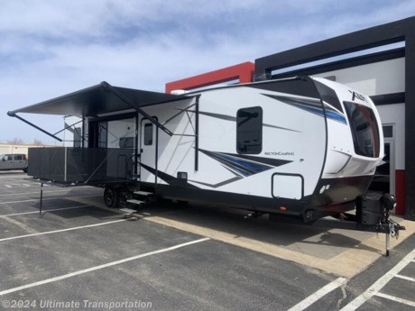 In pursuit of family fun on the road? Look no further than this New 2022 Forest River XLR Hypertlite 3412 Toy Hauler!

Exterior Features:
HITCH WEIGHT
1,541 lb.
UVW
10,227 lb.
CCC
3,314 lb.
EXTERIOR LENGTH
38&#39; 8&quot;
EXTERIOR HEIGHT
12&#39; 1&quot;
EXTERIOR WIDTH
102&quot;
FRESH WATER
102 gal.
GRAY WATER
60 gal.
BLACK WATER
30 gal.
AWNING SIZE
20&#39;

Interior Features:
You are going to be able to party hard with this XLR Hyperlite toy hauler! This unit gives you everything you need to entertain your entire group throughout your trips with the side patio, the 20&#39; electric awning with LED lights, the full kitchen with modern appliances, and excellent sleeping accommodations. The 12&#39; 6&quot; separate garage has doors on both sides, so it is accessible, and the electric queen bunk and dual sofas with tables also make the garage a comfortable for dining and sleeping.

Popular Accessories Add-Ons:
Owner&#39;s Kit
Water Filtration System
Exterior Ladder Upgrade
Maxx Air Vent Covers
Backup Cameras
Generators
Much, Much More

Ultimate Transportation in Fargo, ND provides a full line of camper parts and RV accessories along with a full RV service department. A few of these services include winterization, diagnostics, general repair, aftermarket installation, and much more. 

Not seeing the floorplan you&#39;re looking for? We&#39;re happy to work with you to order the custom camper, toy hauler, or ice house that&#39;s right for you. We have a variety of manufacturers such as Grand Design RV, Heartland RV, Forest River XLR Toy Haulers, Ice Castle Rugged RV, and Team Lodge. Check out our showrooms here: https://www.ultimate-transportation.com/recreation/showroom. 
Give us a call at 701-282-6060 or fill out a request form on our website to have our recreational sales team get in contact with you.