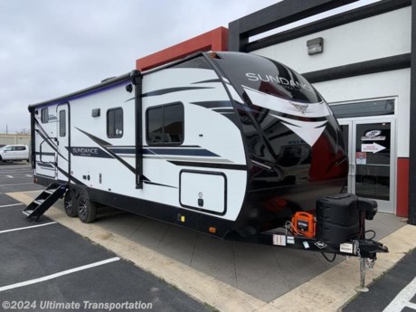In pursuit of family fun on the road? Look no further than this Used 2022 Heartland Sundance 255BH! Stock #491097.
Exterior Features:
DimensionsInterior Height6.75 ft. (81 in.)
Propane Tank(s)Number Of Propane Tanks2Total Propane Tank Capacity9.4 gal.Total Propane Tank Capacity40 lbs.
ConstructionBody MaterialAluminumSidewall ConstructionFiberglass
DoorsNumber of Doors1Sliding Glass DoorNo
SlideoutsNumber of Slideouts1Power Retractable SlideoutYes
AwningNumber of Awnings1Power Retractable AwningYesScreened RoomNo
Leveling JacksLeveling Jack TypeFront Power / Rear Power
Exterior KitchenRefrigeratorYesSinkNoStoveYesMicrowaveNo
Interior Features:
Bathroom Mirror LocationRear
Bathroom Vent / Fan SystemBathroom Vent / Fan System LocationRear
WheelsWheels CompositionAluminumNumber Of Axles2
Spare TireSpare Tire LocationExterior Mounted
BrakesFront Brake TypeNot ApplicableRear Brake TypeElectric Drum
BatteryBattery Power ConverterYesBattery Converter Amps55
PrewiringAir Conditioning PrewiringYesCable PrewiringYesPhone PrewiringNoHeat PrewiringYesTV Antenna PrewiringYesWasher / Dryer PrewiringNoSolarYesBack-Up CameraYes
Air ConditioningAir Conditioning TypeAutomaticAir Conditioning
 13,500 BTUs*
BTUs may be combined. Please check with dealer or manufacturer to verify.
HeaterHeater TypeAutomaticHeater30,000 BTUs
Water Heater TankWater Heater Tank Capacity6 gWater Heater Pump Power ModeElectrical / PropaneTankless Water HeaterNo
Emergency Exit(s)Number Of Emergency Exits1
RadioNumber Of Radios1SatelliteNo
SpeakersSpeaker Location(s)Interior / ExteriorSurround SoundNo
TelevisionNumber Of Televisions1
PaintPrimary ColorWhiteSecondary ColorBlackMetallicNoPaint Swatch File NameHeartland/White-BlackExteriorColor.gif
Interior DecorWallpaperYesInterior Wood FinishYes
Wireless / ConnectivityBluetooth AudioYesWi-Fi CapableYesMobile App InstrumentationNo
Popular Accessories Add-Ons:
Owner&#39;s Kit
Water Filtration System
Exterior Ladder Upgrade
Maxx Air Vent Covers
Backup Cameras
Generators
Much, Much More
Ultimate Transportation in Fargo, ND provides a full line of camper parts and RV accessories along with a full RV service department. A few of these services include winterization, diagnostics, general repair, aftermarket installation, and much more. 
Not seeing the floorplan you&#39;re looking for? We&#39;re happy to work with you to order the custom camper, toy hauler, or ice house that&#39;s right for you. We have a variety of manufacturers such as Grand Design RV, Heartland RV, Forest River XLR Toy Haulers, Ice Castle Rugged RV, and Team Lodge. Check out our showrooms here: https://www.ultimate-transportation.com/recreation/showroom. 
Give us a call at 701-282-6060 or fill out a request form on our website to have our recreational sales team get in contact with you.
